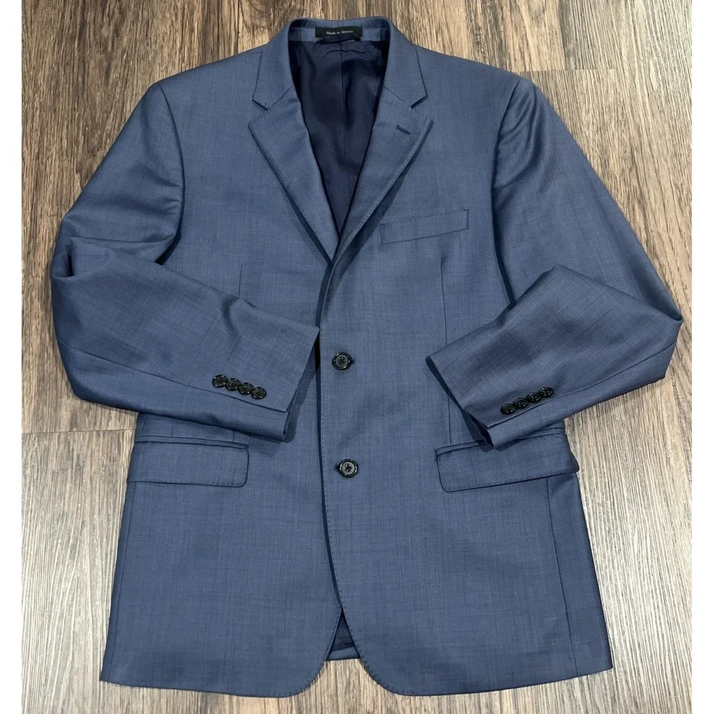 Lauren Ralph Lauren Black Label Slim Fit Mens Blue Jacket Blazer Size 42R Wool